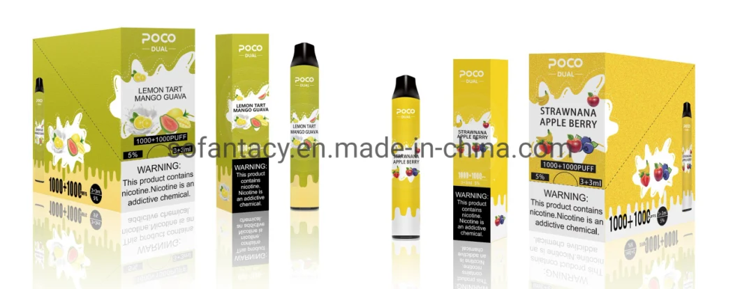 Newest Best Selling Poco Dua 2000puffs 2 in 1 Disposable E Cigarette Shenzhen Vape Pod Factory