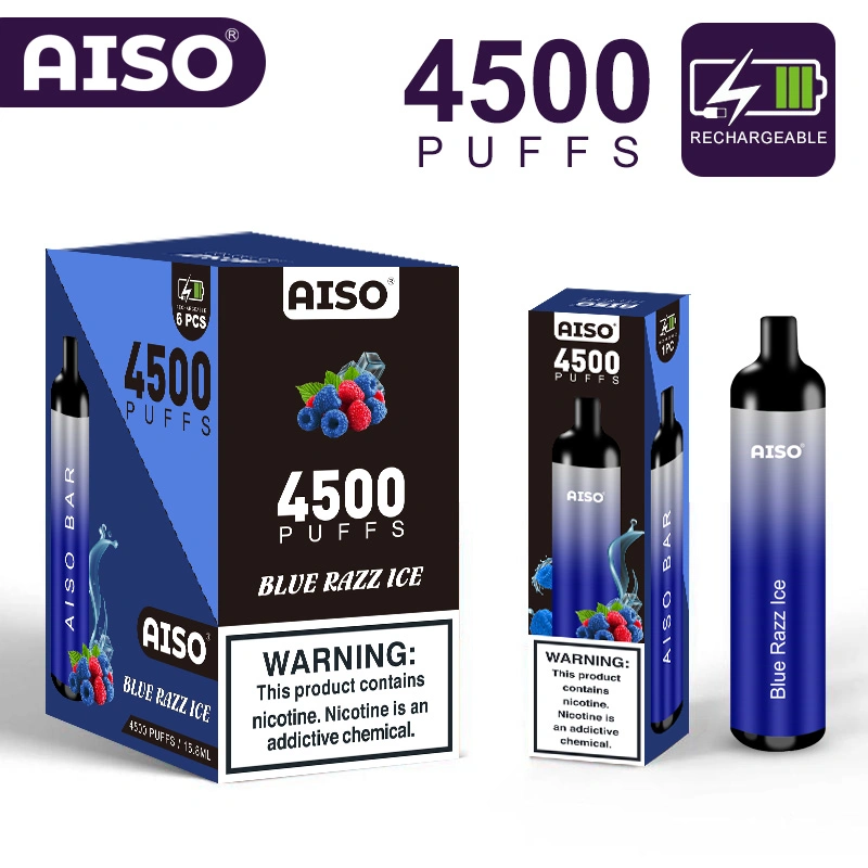 USA Hot Sales Fruit Disposable Vapes 4500puffs Aiso Bar Prefilled 12ml Wholesale Vape